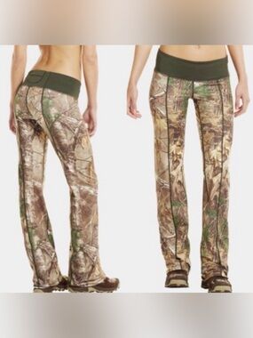 Under Armour Women's Camo Flare Pants with Olive Waistband